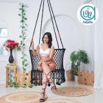 Buy C-Shape Garden Hammock Swing – Sturdy Cotton Rectangle Swing for Adults | Indoor/Outdoor Jula for Garden - Black