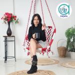 Buy C-Shape Hammock Swing Chair (Uyyala Jhula) - Comfortable Cotton Swing for Adults & Kids, Indoor/Outdoor Use, Max 80kg Capacity, Red & White