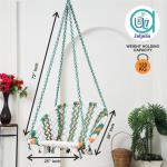 Buy C-Shape Hammock Swing Chair (Jula) for Adults & Kids – Sturdy Cotton Indoor/Outdoor Hanging Swing Chair for Balcony, Garden, or Patio - Available in Green & White, Orange