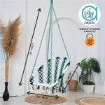 Buy C-Shape Hammock Swing Chair (Jula) for Adults & Kids - Sturdy Cotton Indoor/Outdoor Swing - Max Weight Capacity 80kg - Green & White, Black
