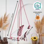 Buy C-Shape Hammock Swing Chair – Comfortable Indoor/Outdoor Jhula for Adults & Kids – Sturdy Cotton, Red & White, Black