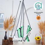 Hammock Swing Hanging Chair uyyala jula for Adult Kids Indoor Outdoor Balcony Sturdy Cotton Rope Swing Chair for Indoor, Outdoor, Bedroom - white & Black, Green