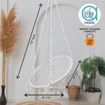 Hammock Swing Hanging Chair uyyala jula for Adult Kids Indoor Outdoor Balcony Sturdy Cotton Rope Swing Chair for Indoor, Outdoor, Bedroom - White