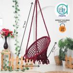 Hammock Swing Hanging Chair uyyala jula for Adult Kids Indoor Outdoor Balcony Sturdy Cotton Rope Swing Chair for Indoor, Outdoor, Bedroom - marun
