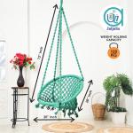Hammock Swing Hanging Chair uyyala jula for Adult Kids Indoor Outdoor Balcony Sturdy Cotton Rope Swing Chair for Indoor, Outdoor, Bedroom -Green