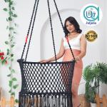 Buy C-Shape Garden Hammock Swing – Sturdy Cotton Rectangle Swing for Adults | Indoor/Outdoor Jula for Garden - Black