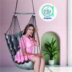 Minimalist Grey Hanging Jhula | Modern Swing Chair for Home, Patio & Balcony | 200 Kg Load