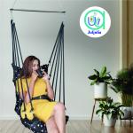 Modern Black Jhula | Elegant Hanging Swing for Indoor & Outdoor Use