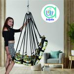 Geometric Pattern Jhula | Stylish Hanging Swing for Home, Balcony & Kids’ Room
