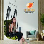 Green Cotton Hammock Swing | Relaxing Jhula for Garden, Patio & Home