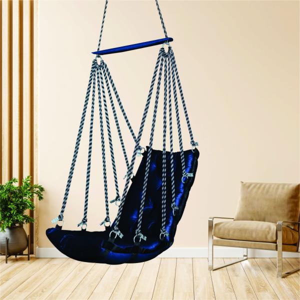Cheerful Blue Jhula | Comfortable Indoor & Outdoor Hammock Swing | Supports 200 Kg