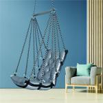 Understated Grey Single Seater Jhula | Hanging Swing Chair for Home & Office Spaces