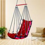 Bright Red Cotton Jhula | Durable Hammock Swing for Indoor & Outdoor Relaxation