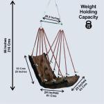 Elegant Coffee Single Seater Jhula – Stylish Indoor & Balcony Hanging Swing Chair
