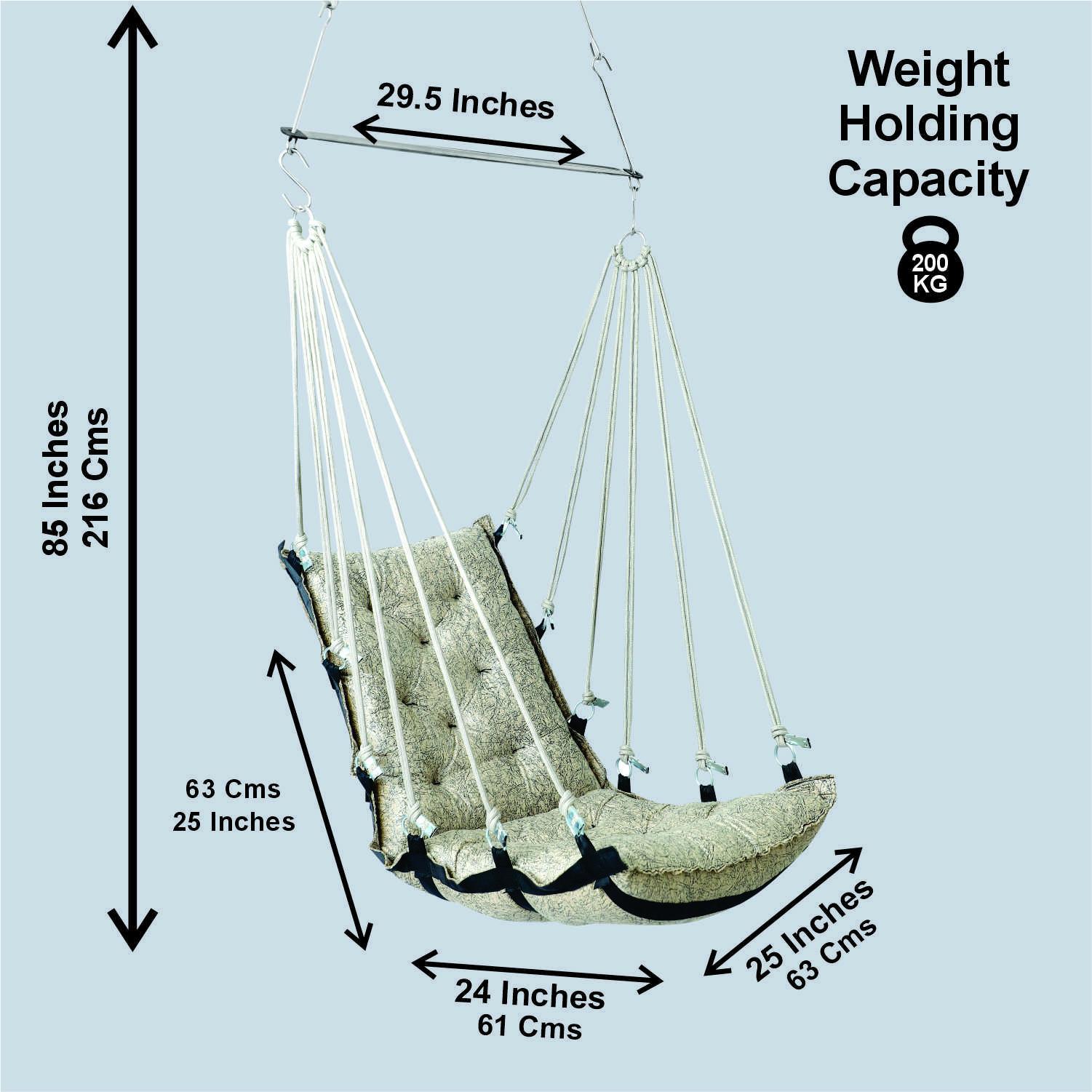 Elegant Cream Single Seater Jhula | Stylish Indoor Swing for Home & Balcony | Easy to Install