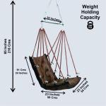 Elegant Coffee Single Seater Jhula – Stylish Indoor & Balcony Hanging Swing Chair