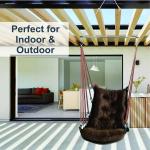 Elegant Coffee Single Seater Jhula – Stylish Indoor & Balcony Hanging Swing Chair